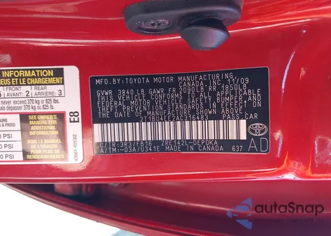 2010 Toyota Corolla z USA, uszkodzony, nr VIN 2T1BU4EE2AC316483